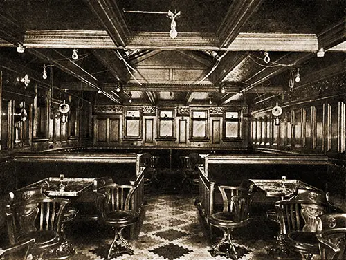 First Cabin Smoking Room on the SS Oscar II, SS Hellig Olav, and the SS United States.