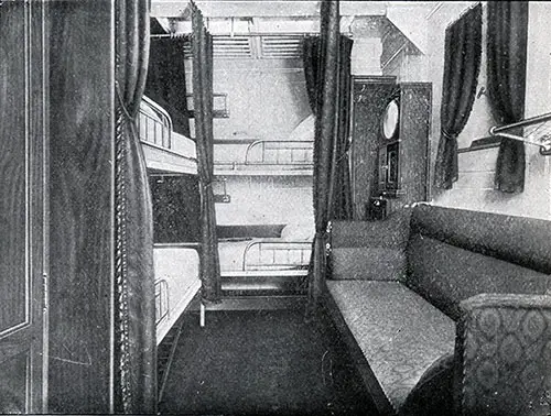 Second Cabin Four-Berth Stateroom on the SS Frederik VIII.
