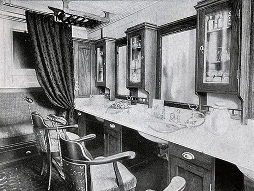 Second Cabin Barber Shop on the SS Frederik VIII.