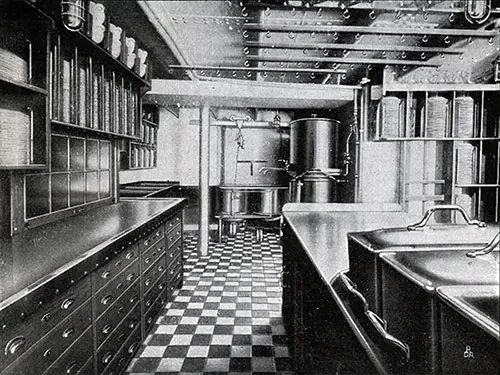 Third Class Pantry on the SS Frederik VIII.