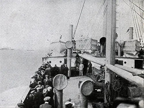 Third-Class Promenade Deck on the SS Oscar II of the Scandinavian-American Line, 1917.
