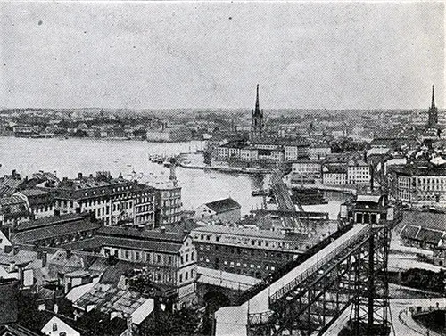 View of the Harbor at Stockholm Sweden.