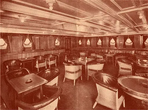 Tourist Third Cabin Smoking Saloon on the Promenade Deck.