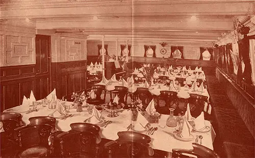 Tourist Third Cabin Dining Saloon.