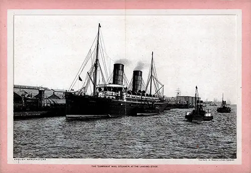 The RMS Campania of the Cunard Line at the Liverpool Landing Stage. © Priestley & Son, Egremont.