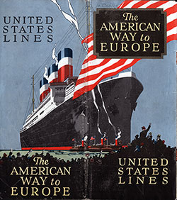 Front Cover of a 1924 Brochure from the United States Lines Entitled "The American Way to Europe.
