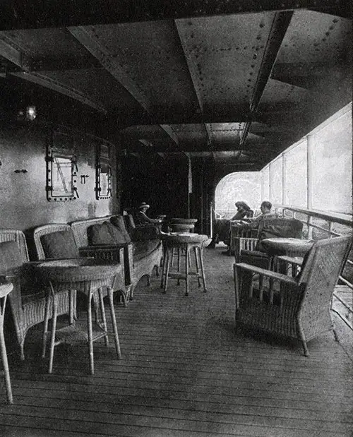 A Classy, Relaxing Deck Verandah on the SS President Roosevelt.