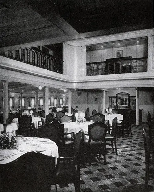 Cabin Class Dining Room on the SS America.