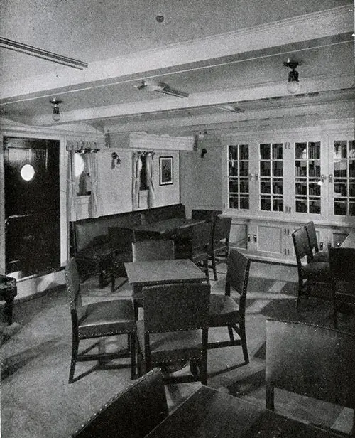 Tourist Third Cabin Social Hall on the SS Republic.