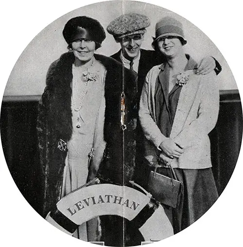 Queen Marie of Romania, Princess Ileana, and Prince Nicholas on the SS Leviathan.