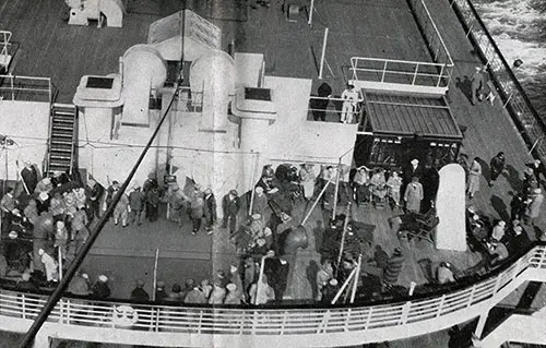 A Country Club in Mid-Ocean! One of the Huge Roomy Decks of a United States Lines Ship.