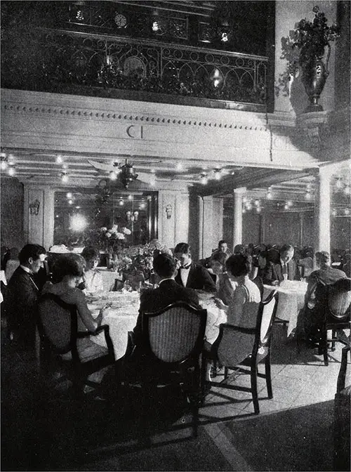 First Class Dining Saloon on the SS George Washington.
