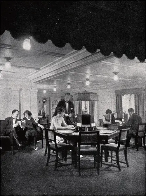 First Class Writing Room on the SS President Harding.