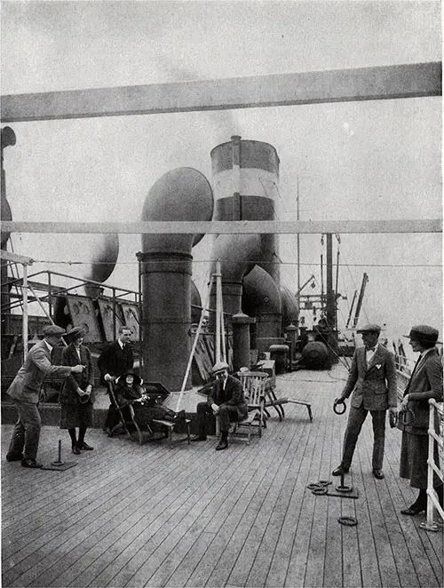 First Class Passengers Enjoy Deck Sports on the SS President Roosevelt.