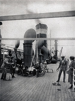 Passengers Playing Quoits on the Boat Deck of a United States Lines Steamship circa 1922.