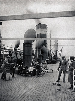 GGA Image ID # 1795313aa6 Passengers Playing Quoits on the Boat Deck of a United States Lines Steamship circa 1922.