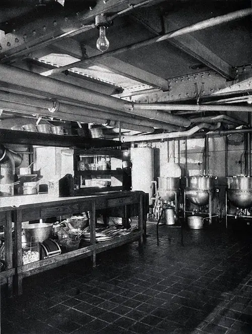 A Spotless Kitchen for a Ship's Galley.