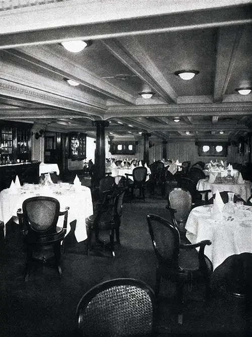 Dining Saloon on the SS President Garfield.
