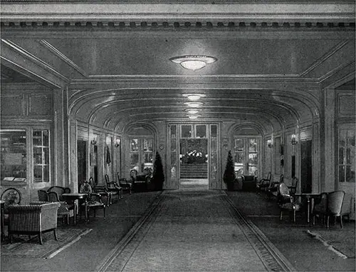 The Lobby to the Main Saloon on "B" Deck.
