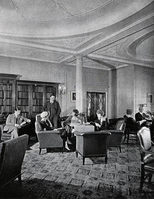 The Library. the Color Scheme Lends a Restful, Pleasant Atmosphere to the Room.