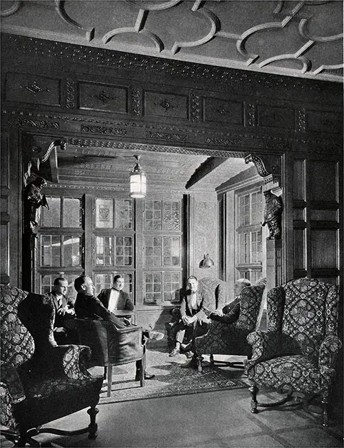 A Corner of the Smoking Room for a Pleasant Chat.