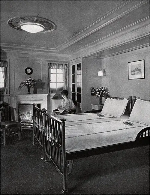 A Typical Stateroom with Fireplace.