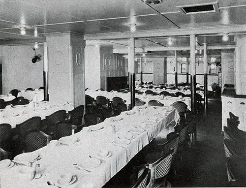 Third Class Dining Saloon on the SS George Washington.