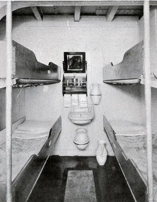 Third Class Four-Berth Stateroom on the SS President Harding.