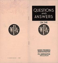 GGA Image ID # 151292678b Cover of the Booklet "Questions and Answers on the WPA," Works Progress Administration