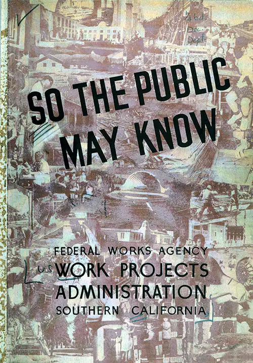Front Cover, So The Public May Know, Federal Works Agency, Work Projects Administration, Southern California, 1939.