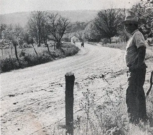 Extending Two Miles From the State Highway at Lafayette Through Onondaga Indian Reservation to Route 11-A Is This New, WPA-Built Hemlock Road.