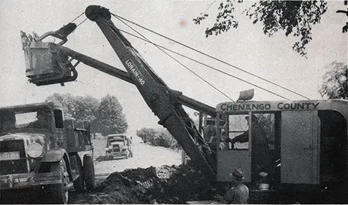 Shovel Working on Wilcox Road project, Sherburne, Chenango County.