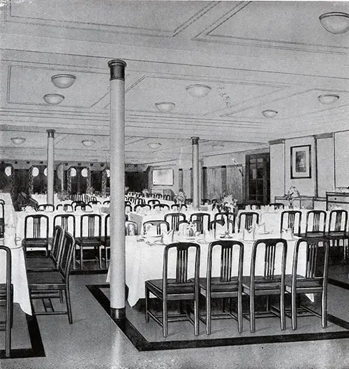 Third Class Dining Room on the MV Britannic.