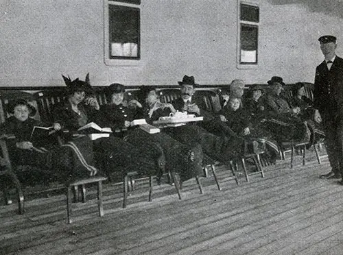 Relaxing on Deck on a White Star Steamship