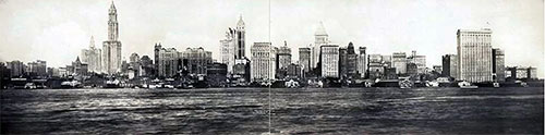 1913 New York City Skyline Featuring the New Woolworth Building