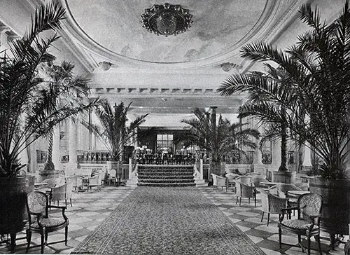 Palm Court Showing Approach to Restaurant.