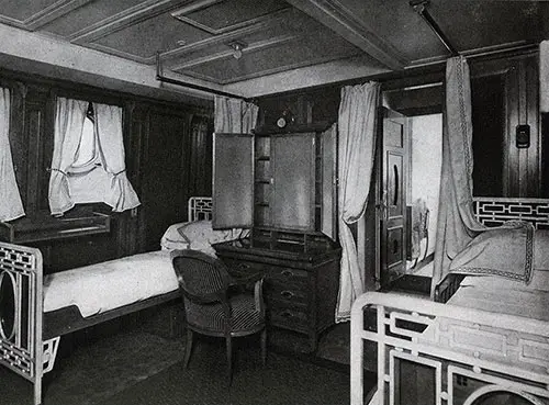Two-Bed Stateroom with Connecting Bath.