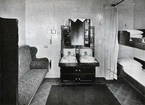 Second Class Stateroom with Outside Light.