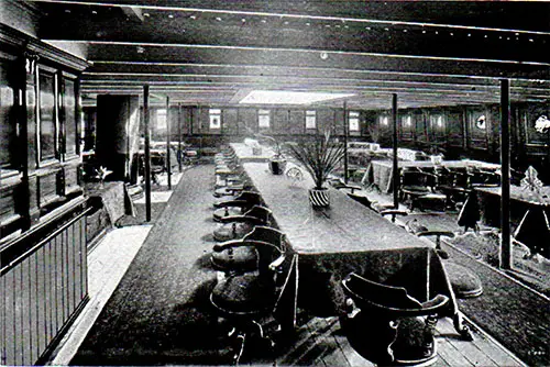 Second Class Dining Saloon on the RMS Romanic.
