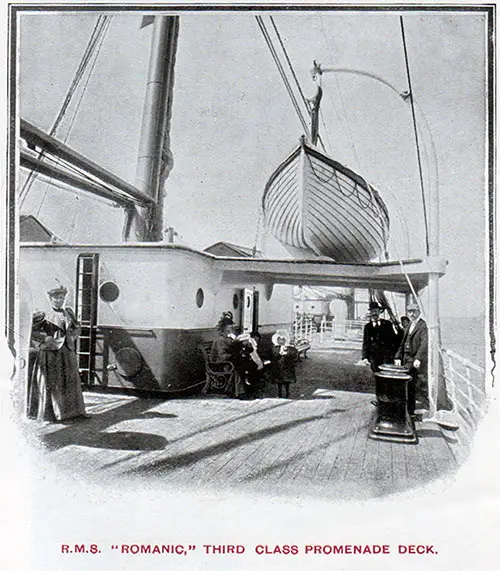 Third Class Promenade Deck on the RMS Romanic.