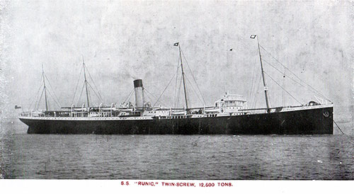 SS Runic, Twin-Screw, 12,600 Tons.