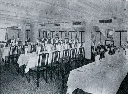 Tourist Third Cabin Dining Saloon—S.S. Laurentic.