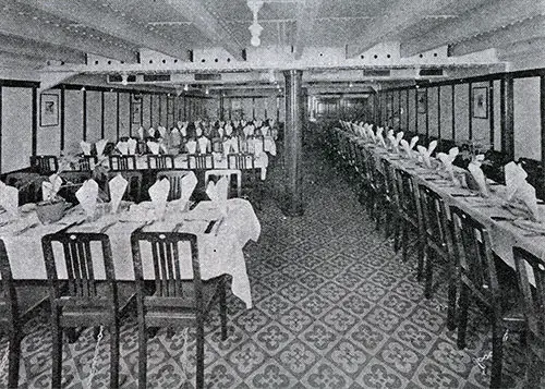 Third Cabin Dining Saloon—S.S. Laurentic.