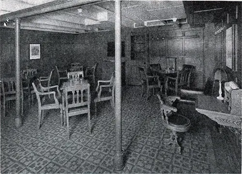 Third Cabin Smoking Room on the SS Laurentic.