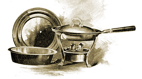 Plated Chafing Dish No. 01495. Capacity: Four Half Pints.