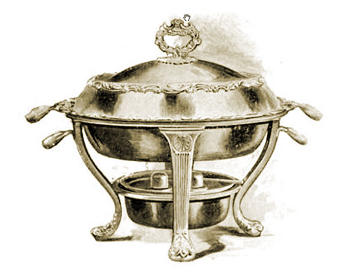 Plated Chafing Dish No. 0570. Capacity: Five Half Pints.