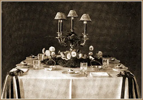 Christmas Dinner Table, Dessert Service.
