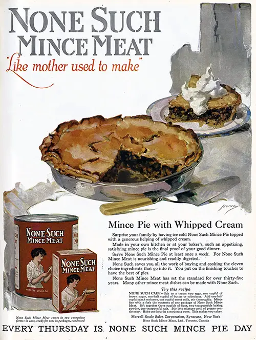 Advertisement: None Such Mince Meat. The Ladies' Home Journal, September 1921.