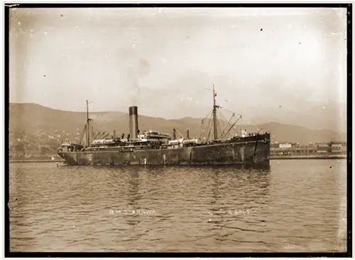 The Steamship RMS Arawa, Photographed by David James Aldersley between 1907-1928.