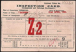GGA Image ID # 15679d79ba Front Side of Inspection Card (Immigrants and Steerage Passengers) for Danish Emigrant Kristian Johannes Jansen of Copenhagen